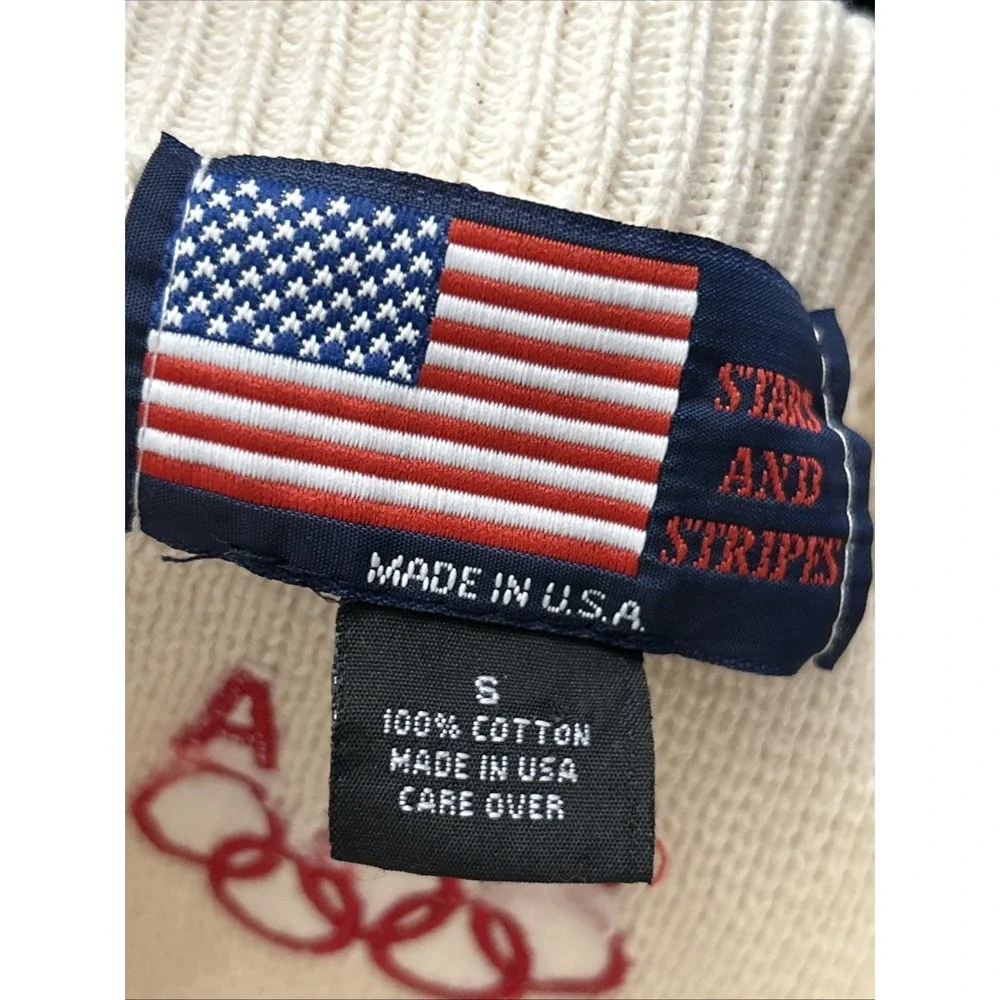 New Stars And Stripes Men's USA Flag Sweater Size Small Olympic